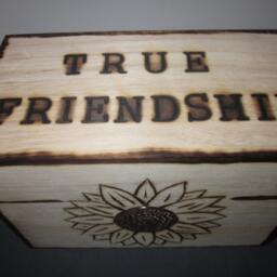 Woodburned Sunflower Wooden Box Keepsake True Friendship Friendship Box - thumbnail 3