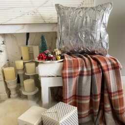 Silver Faux Leather Textured Pintuck Solid Pattern, Modern Throw Pillow Cover - Stunning - thumbnail 2