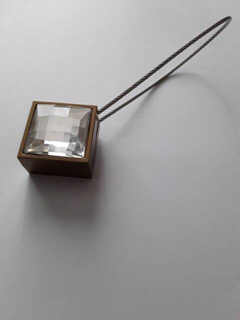 Magnetic Gold/Silver Crystal Curtain Holdback - 530mm Tieback, Pullback, Drapery Holder Tie Back - Pack Of 1 - image 1
