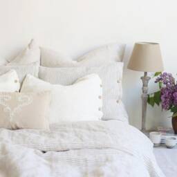 Luxury Bedding Set, Linen Duvet Cover, Full Size Striped Bedding Include 1 Cover 2 Pillowcases, Relaxation Housewarming Gift - thumbnail 3