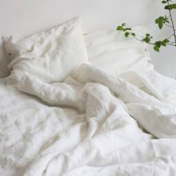 Luxury Bedding Set, Linen Duvet Cover, Full Size Striped Bedding Include 1 Cover 2 Pillowcases, Relaxation Housewarming Gift - thumbnail 2