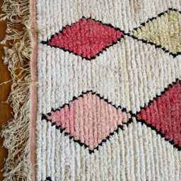 Vegan Boucherouite Rug, Pink Berber Carpet, Eco Friendly, 185 X 130 cm - thumbnail 4