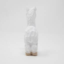 Llama Wooden Figurine Ornament - Hand-Carved Alpaca Rustic Animal Decor - thumbnail 4