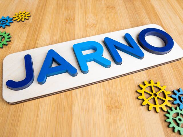 Personalized Baby Name Puzzle, Wooden Montessori Gift 1st Birthday, Toys Present For Toddler, Gift Boy, Early Learning/Playing - image 1