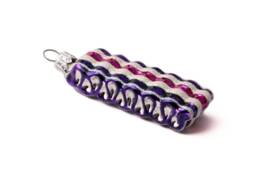 Blown Glass Candy Sweet Christmas Ornament Purple Pink Czech