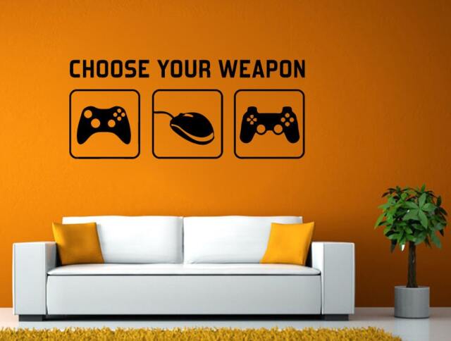 Video Game Controller Joystick Gamer Gaming We Love Let's Play Tv Wall Or Window Sticker Decal Vinyl Fathead Mural Decor L2036 - image 1