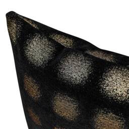 Zaffiro Metallic Chenille Cushion. Made With Genuine Lurex. Deep Black & Pewter Geometric Dot Print. 17x17 - thumbnail 2