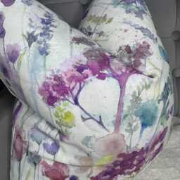 Decorative Pillow - Cushion Cover For Sofa, Bed, Window, Chair, Living Room, Hand-Painted Purple Pink Blue, Voyage Maison Fabric - thumbnail 2