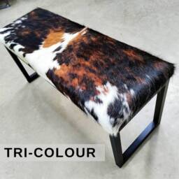 Cowhide & Steel Bench - Entryway Seating End Of Bed Accent Bench Fpb - thumbnail 4