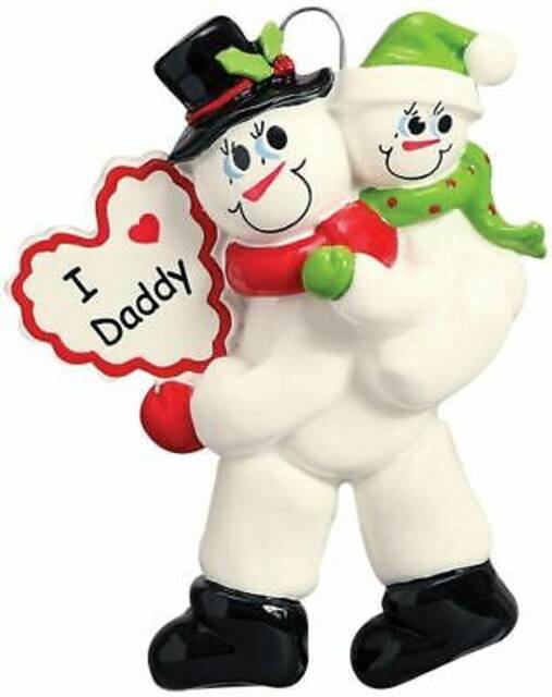 Personalized Snowman Dad Ornament, Christmas Family Tree Decoration - image 1