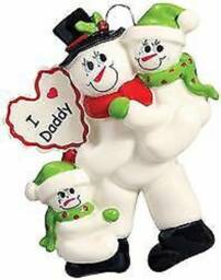 Personalized Snowman Dad Ornament, Christmas Family Tree Decoration - thumbnail 2