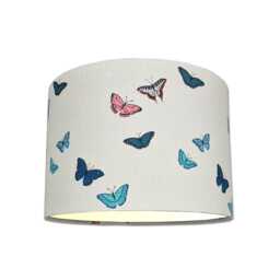 Lampshades in Sophie Allport Butterflies Grey Fabric Handmade Free Delivery - thumbnail 3