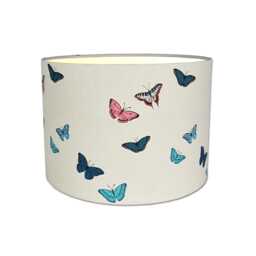 Lampshades in Sophie Allport Butterflies Grey Fabric Handmade Free Delivery