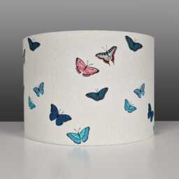 Lampshades in Sophie Allport Butterflies Grey Fabric Handmade Free Delivery - thumbnail 4