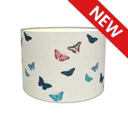 Lampshades in Sophie Allport Butterflies Grey Fabric Handmade Free Delivery - thumbnail 2