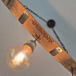 Springbank Whisky Barrel Stave Pendant Light - Rustic Scotch Chandelier For Kitchen, Farmhouse, Bar - thumbnail 2