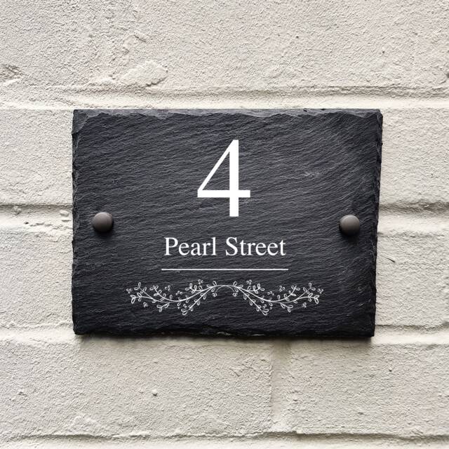 Rustic Slate House Sign Farmhouse Plaque Door Number 20 X 15cm - image 1
