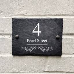 Rustic Slate House Sign Farmhouse Plaque Door Number 20 X 15cm - thumbnail 1