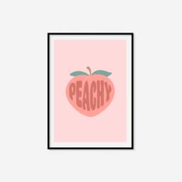 Peachy Print - Minimalist Prints, Bathroom Print, Colourful Wall Art, Toilet Room Gallery A5 A4 A3 Prints - thumbnail 3