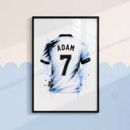 Boys Football Shirt Posters - Personalised Bedroom Prints, Kids Soccer Wall Art Set Of 3 - thumbnail 4