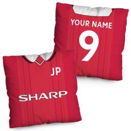 Manchester Red - 1999 Home Retro Football Cushion 45cm - thumbnail 1