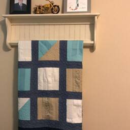 Rustic Towel Rack With Shelf Quilt Blanket Hanger - thumbnail 1
