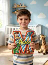 Personalized Toy Story Nursery Name Sign, Custom Letter Wall Art, Woody Rex Slinky Kids Room Decor, Wooden Bedroom Plaque - thumbnail 1