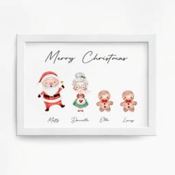 Personalized Family Christmas Print, Custom Holiday Wall Art - thumbnail 2