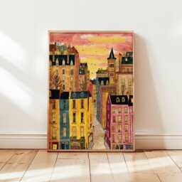 Edinburgh Cityscape Print, Colorful Scotland Travel Poster