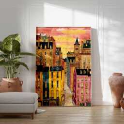 Edinburgh Cityscape Print, Colorful Scotland Travel Poster - thumbnail 4