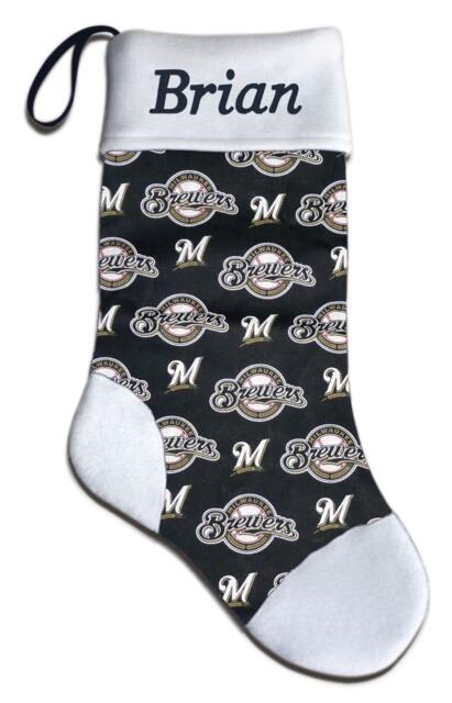 Personalized Mlb Milwaukee Brewers Baseball Christmas Stocking Embroidered