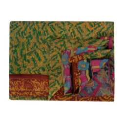 Handmade Vintage Kantha Quilt Indian Cotton Bedspread Throw - 80x56 Inches - thumbnail 4