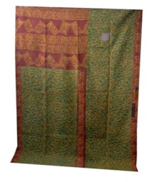 Handmade Vintage Kantha Quilt Indian Cotton Bedspread Throw - 80x56 Inches - thumbnail 3