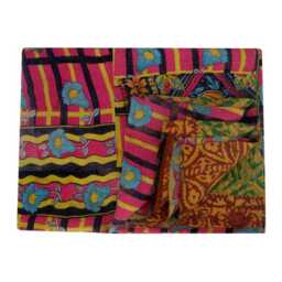 Handmade Vintage Kantha Quilt Indian Cotton Bedspread Throw - 80x56 Inches - thumbnail 1