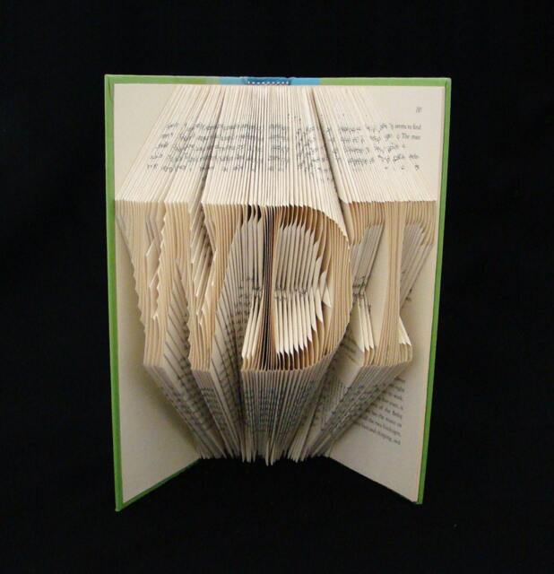 Initials - Acronyms 3 Letters Folded-Book Art Sculpture Valentine Gift Anniversary Boyfriend, Girlfriend, Wife, Hubby - image 1