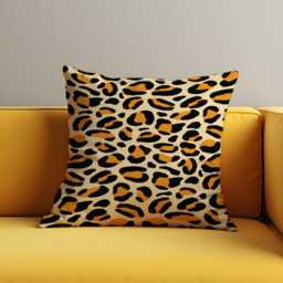 Wild Jungle Cushion Cover With Black & Tan Spot Pattern, Bold Leopard Print Pillow Case, Safari Throw Cover, Animal Home Decor - thumbnail 2