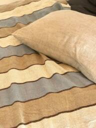 King Size Throw, Striped Linen Bed Cover, Natural Textured Blanket, Daybed Blanket, Summer Blanket - thumbnail 1