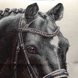 Jacquard Tapestry Cushion Cover Placed Horse Pattern 45x45 cm Trendy Interior Decoration - Decorative Housewarming Birthday - thumbnail 2