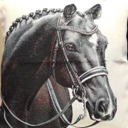 Jacquard Tapestry Cushion Cover Placed Horse Pattern 45x45 cm Trendy Interior Decoration - Decorative Housewarming Birthday - thumbnail 1