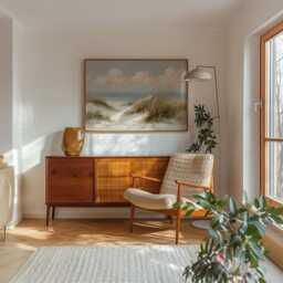 Coastal Dune Poster, Blue Beach Print, Seascape Wall Art, Paper - thumbnail 2