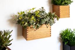 Magnetic Oak Wood Planter Box Joint Herb & Flower Pot