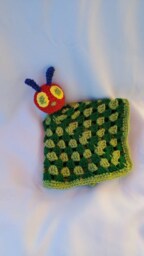 Crochet Caterpillar Lovey - Baby's Security Blanket Baby Shower Gift Hungry - thumbnail 3