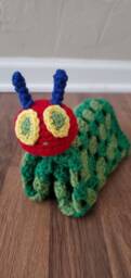 Crochet Caterpillar Lovey - Baby's Security Blanket Baby Shower Gift Hungry - thumbnail 2