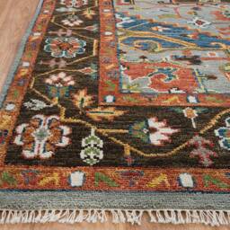 Silver Oushak Wool Rug, Traditional Medallion Design, Handmade C_3213 - thumbnail 3