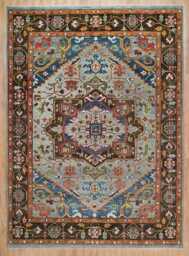 Silver Oushak Wool Rug, Traditional Medallion Design, Handmade C_3213