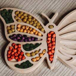Butterfly Tree Sensory Tray - Handcrafted Beech Wood 30x20 cm Multi-Sensory Play - thumbnail 3