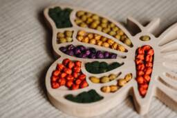 Butterfly Tree Sensory Tray - Handcrafted Beech Wood 30x20 cm Multi-Sensory Play - thumbnail 1