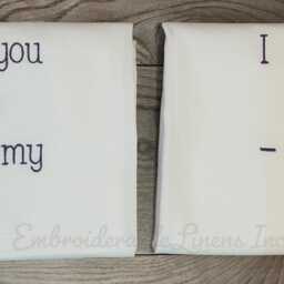 Custom Embroidered Pillowcases, Personalized Word Gift - thumbnail 2