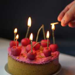 Cherry Candles Handmade Soy Wax Party Toppers - Set Of 3 Or 8 - thumbnail 2