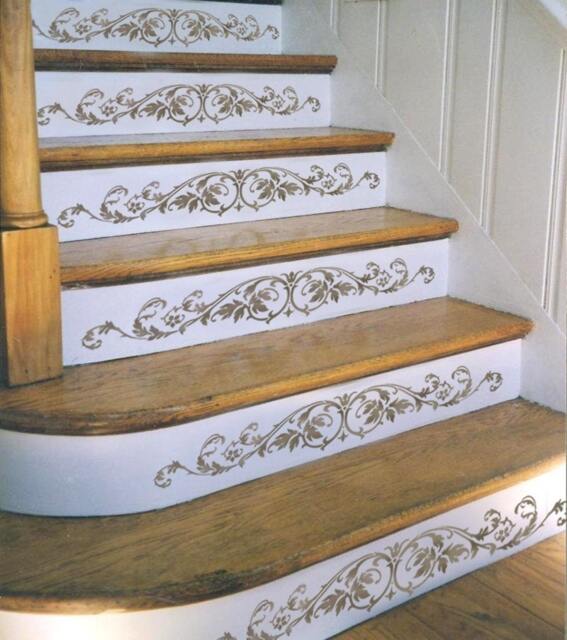 Staircase Stencil Westbury Stair Riser - Stencils For Classical Decor Diy Home Stairs Wall Stencils - image 1
